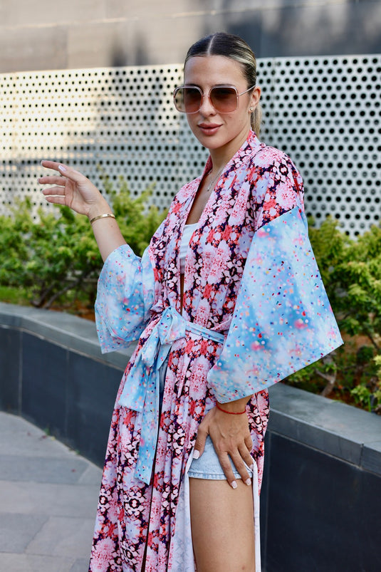 Kaleidoscope & Confetties Long Kimono