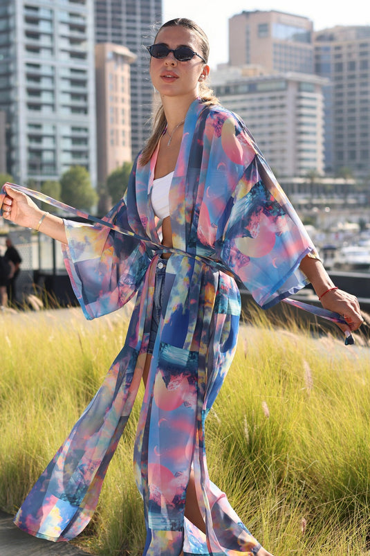 Sky Long Kimono