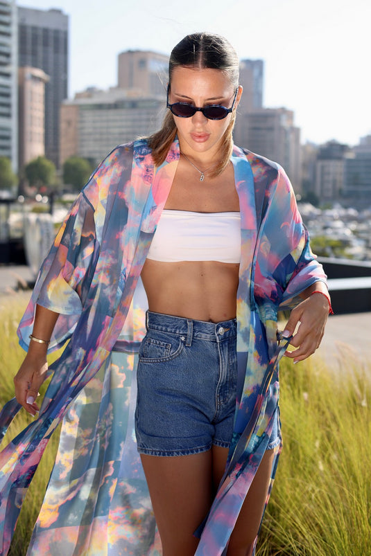 Sky Long Kimono