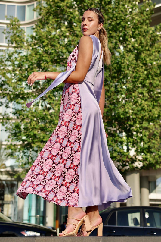 KALEIDOSCOPE FLOWERS HALTER DRESS