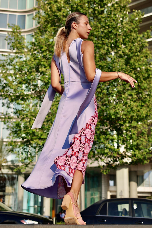 KALEIDOSCOPE FLOWERS HALTER DRESS