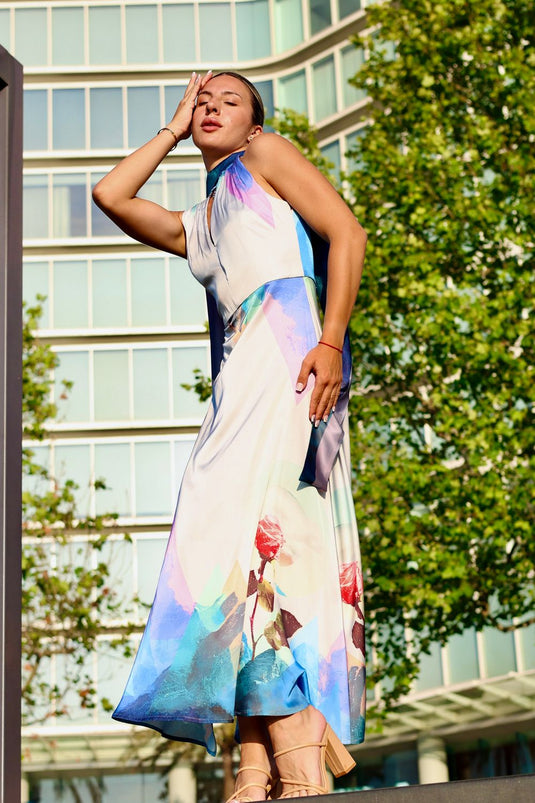 MOONFLOWER HALTER DRESS