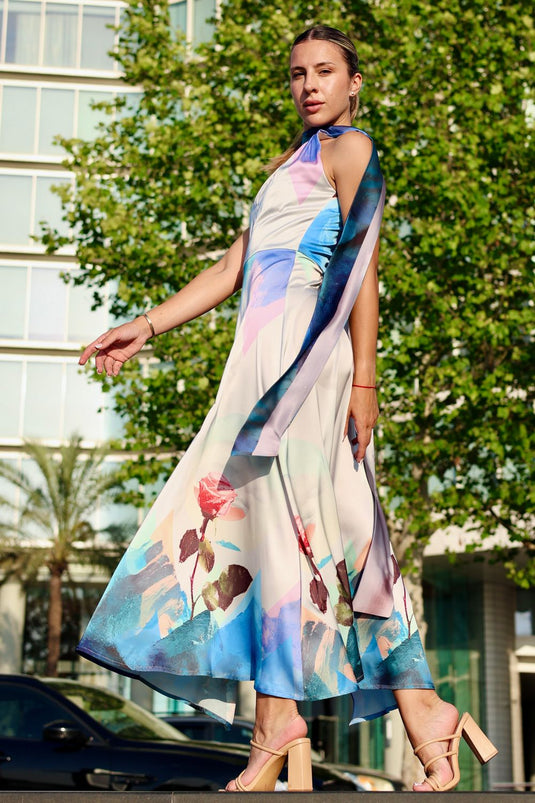MOONFLOWER HALTER DRESS