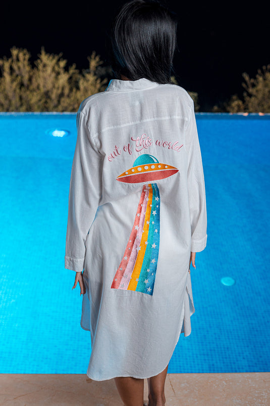 Out Of This World Shirt Dress Cover Up
