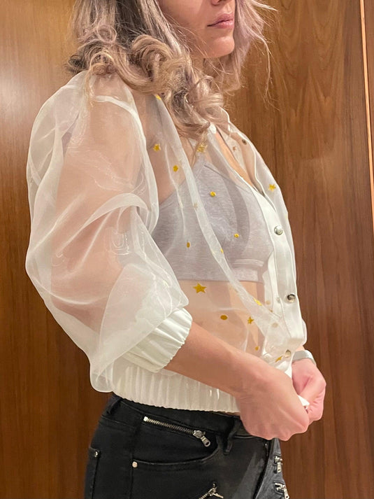 Orbit of Love Sheer Bomber