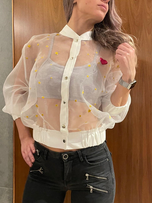 Orbit of Love Sheer Bomber