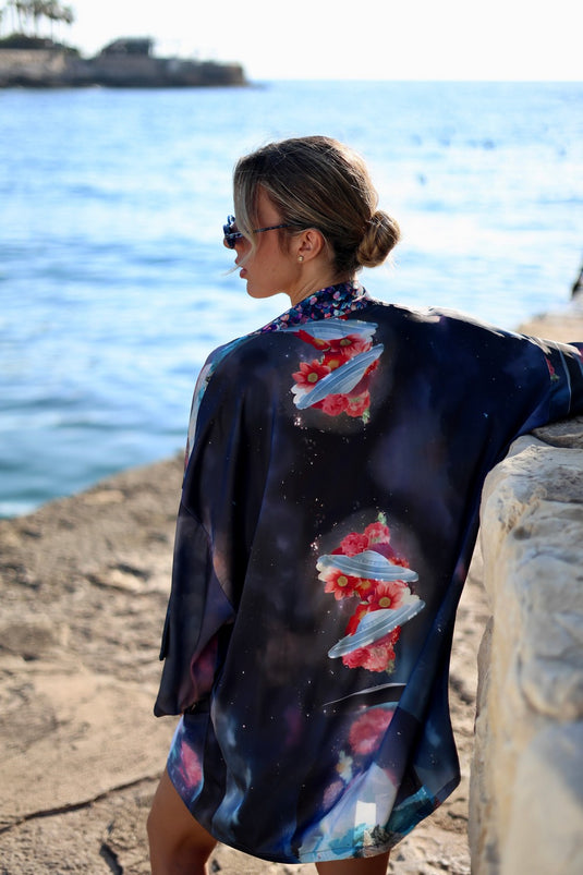 Alien Bloom Short Kimono