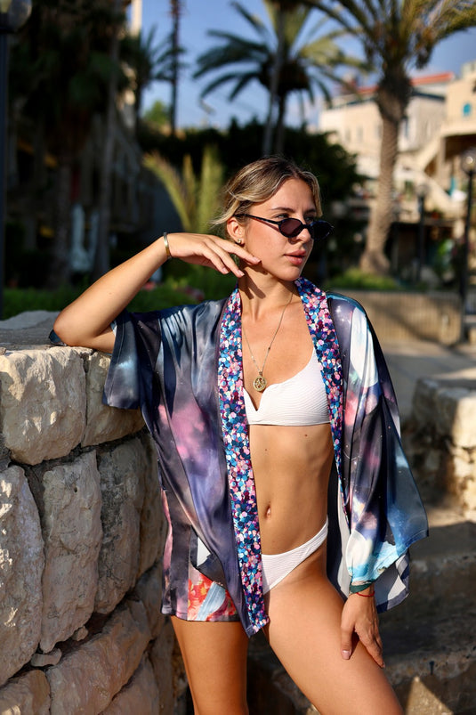Alien Bloom Short Kimono