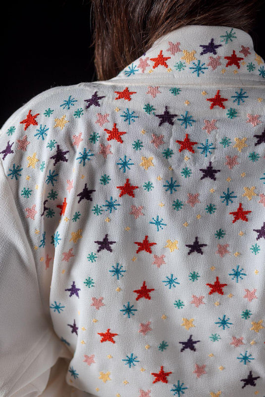 Cross stitch Wrap Jacket