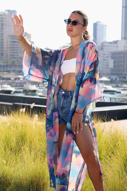 Sky Long Kimono