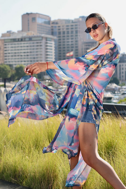 Sky Long Kimono