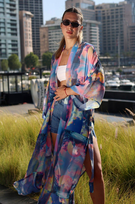 Sky Long Kimono