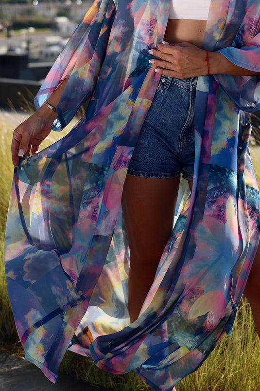 Sky Long Kimono