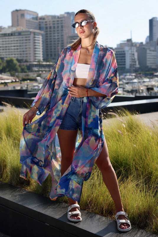 Sky Long Kimono