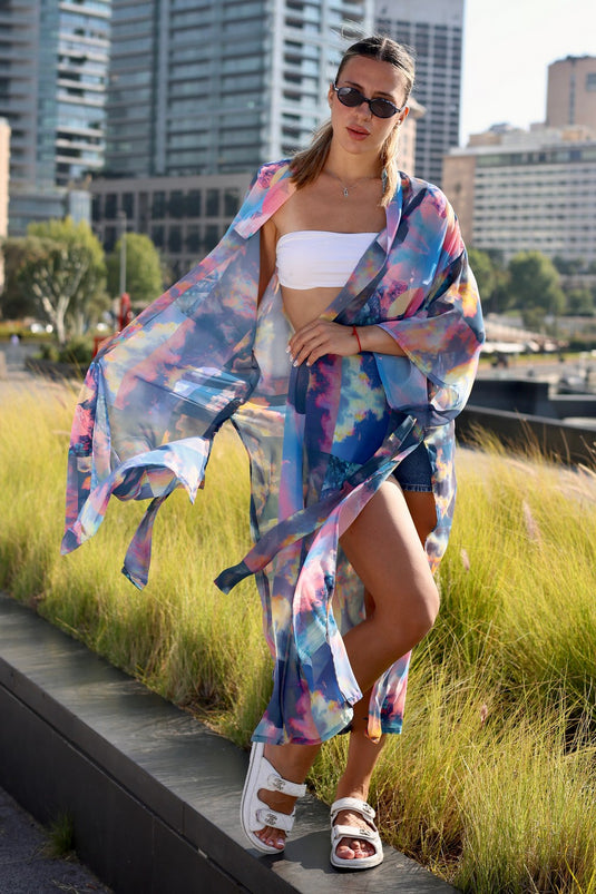 Sky Long Kimono
