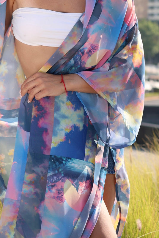 Sky Long Kimono