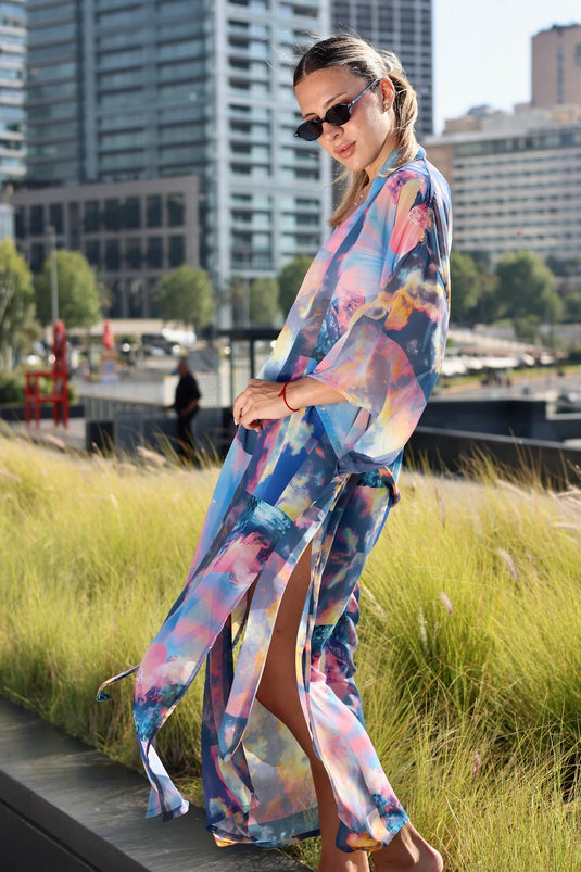 Sky Long Kimono