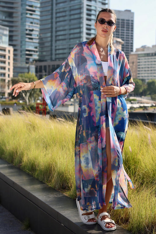 Sky Long Kimono
