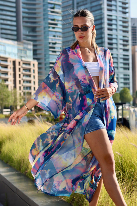 Sky Long Kimono