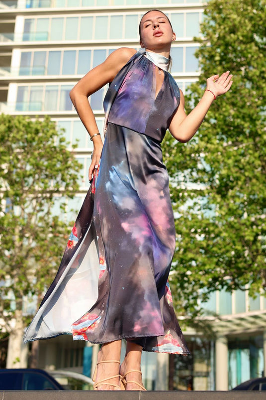 ALIEN BLOOM HALTER DRESS