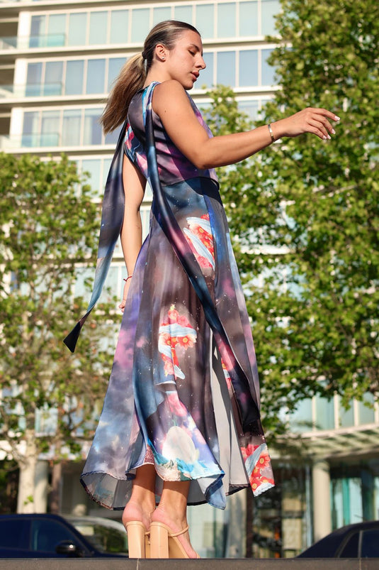 ALIEN BLOOM HALTER DRESS