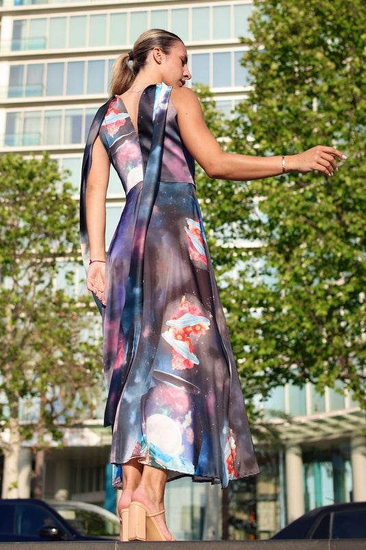 ALIEN BLOOM HALTER DRESS