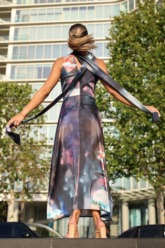ALIEN BLOOM HALTER DRESS