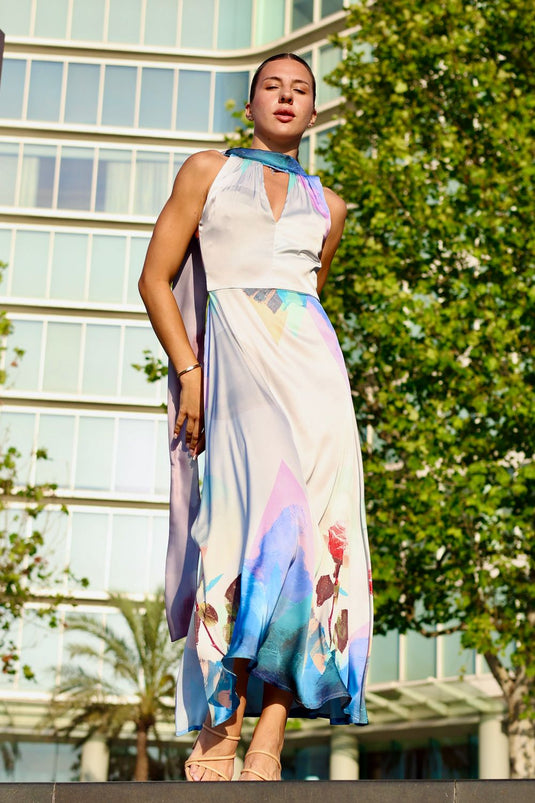 MOONFLOWER HALTER DRESS