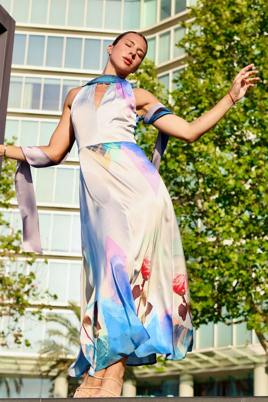 MOONFLOWER HALTER DRESS