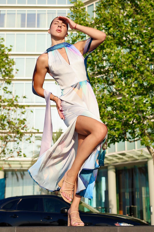 MOONFLOWER HALTER DRESS
