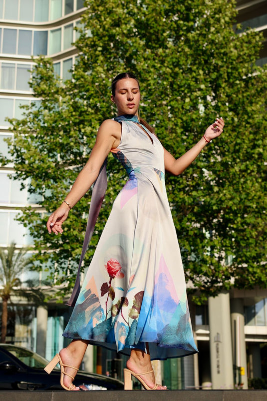 MOONFLOWER HALTER DRESS