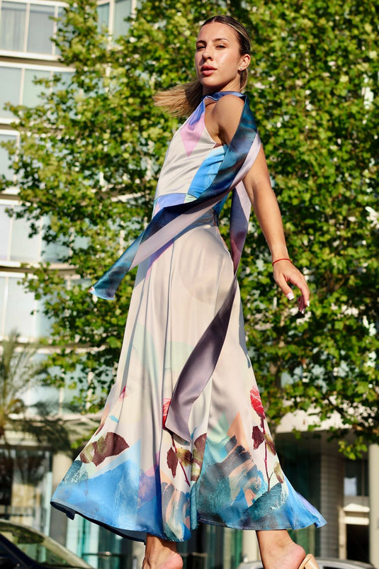 MOONFLOWER HALTER DRESS