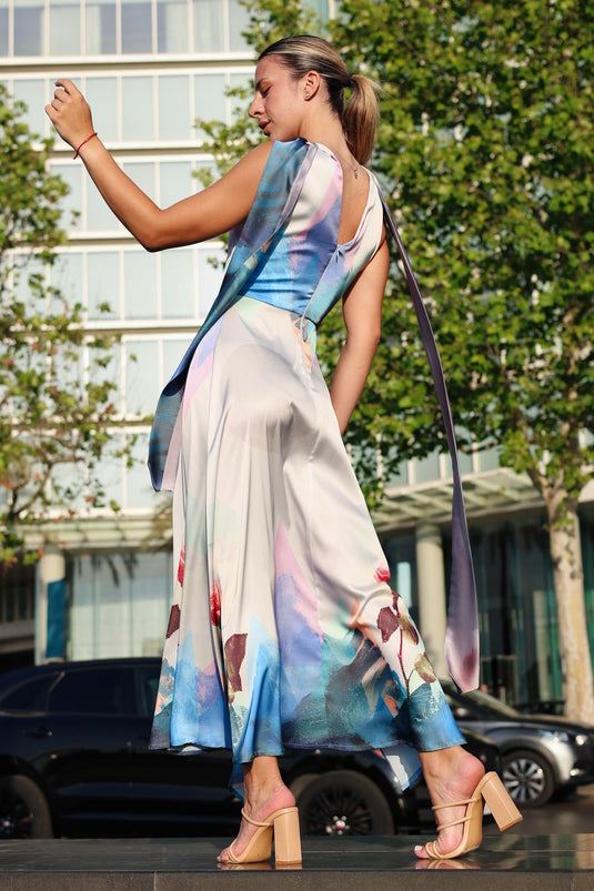 MOONFLOWER HALTER DRESS