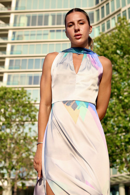 MOONFLOWER HALTER DRESS