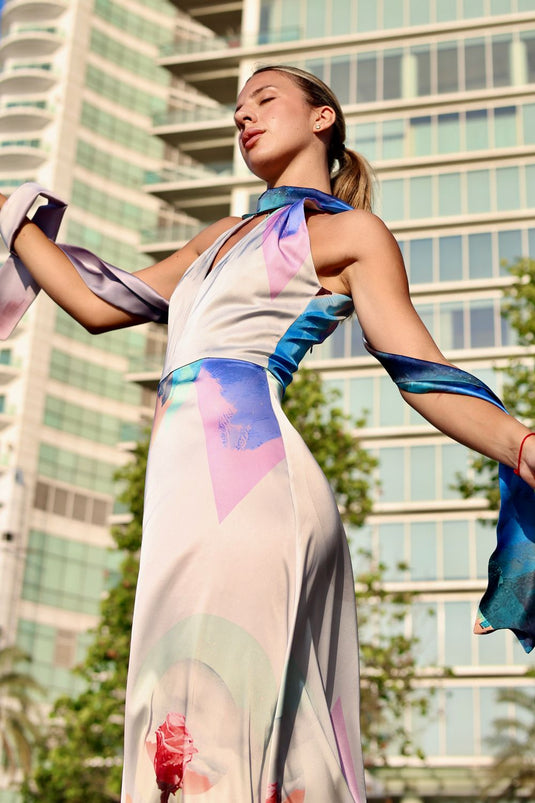 MOONFLOWER HALTER DRESS