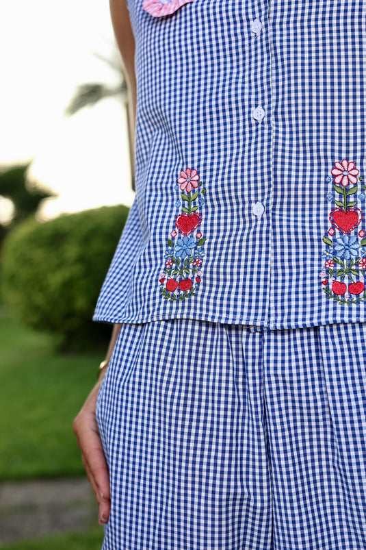Cherry Heart Gingham Set