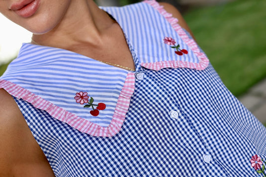 Cherry Heart Gingham Set