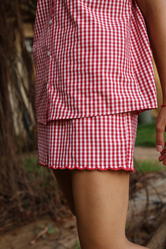 Lovebird In The Sky Set (Red Gingham)