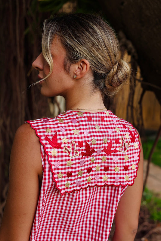Lovebird In The Sky Set (Red Gingham)
