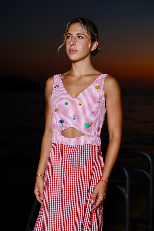 Tattoo Gingham Dress