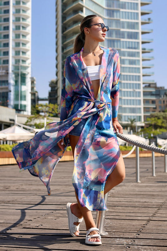 Sky Long Kimono